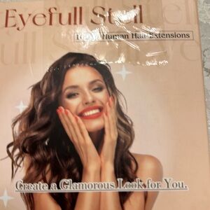 New never wore 7 pc clip in 20” straight human hair